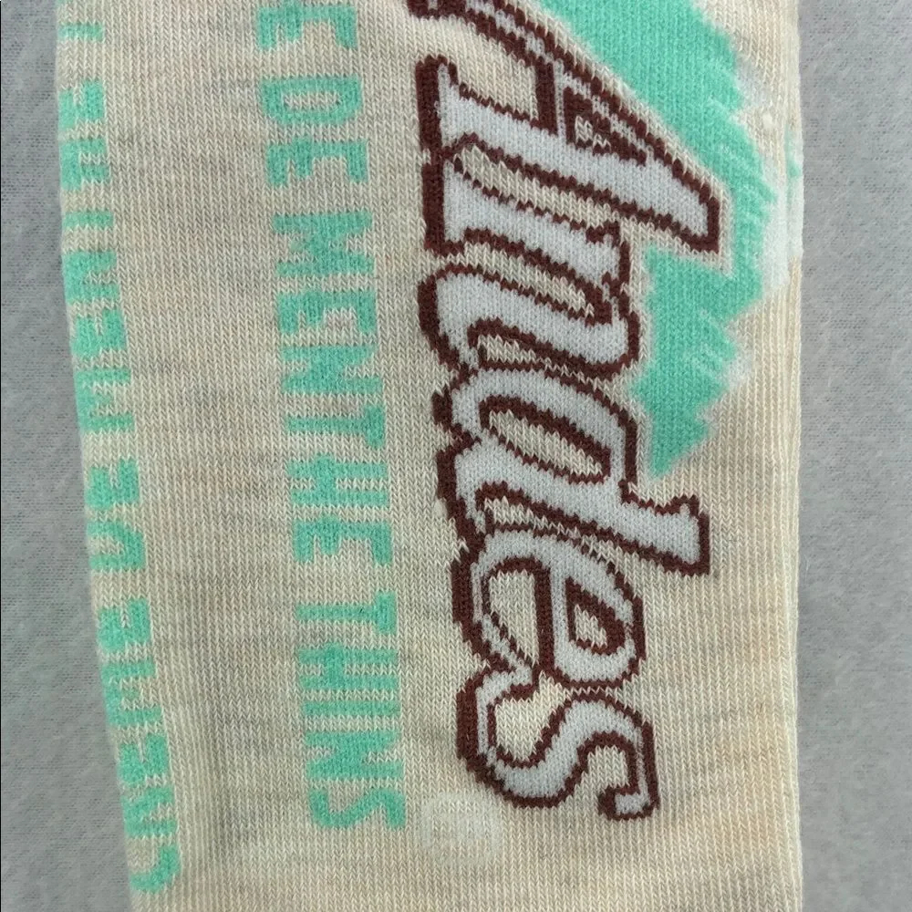 Andres Chocolate Mint Funny Cream Socks One Size 10-13